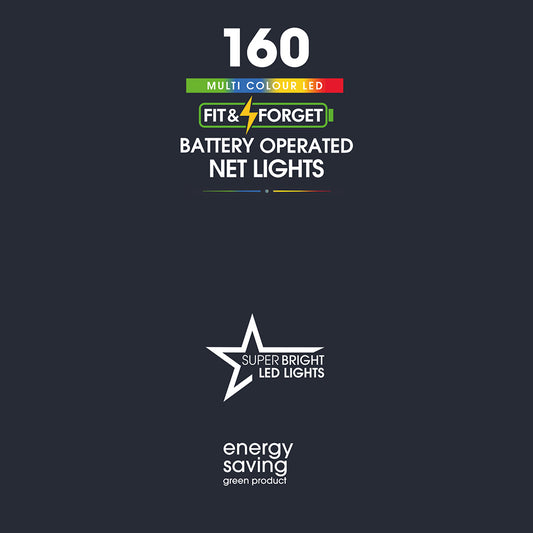 160 Fit & Forget Multicolour Multifunction Net Lights