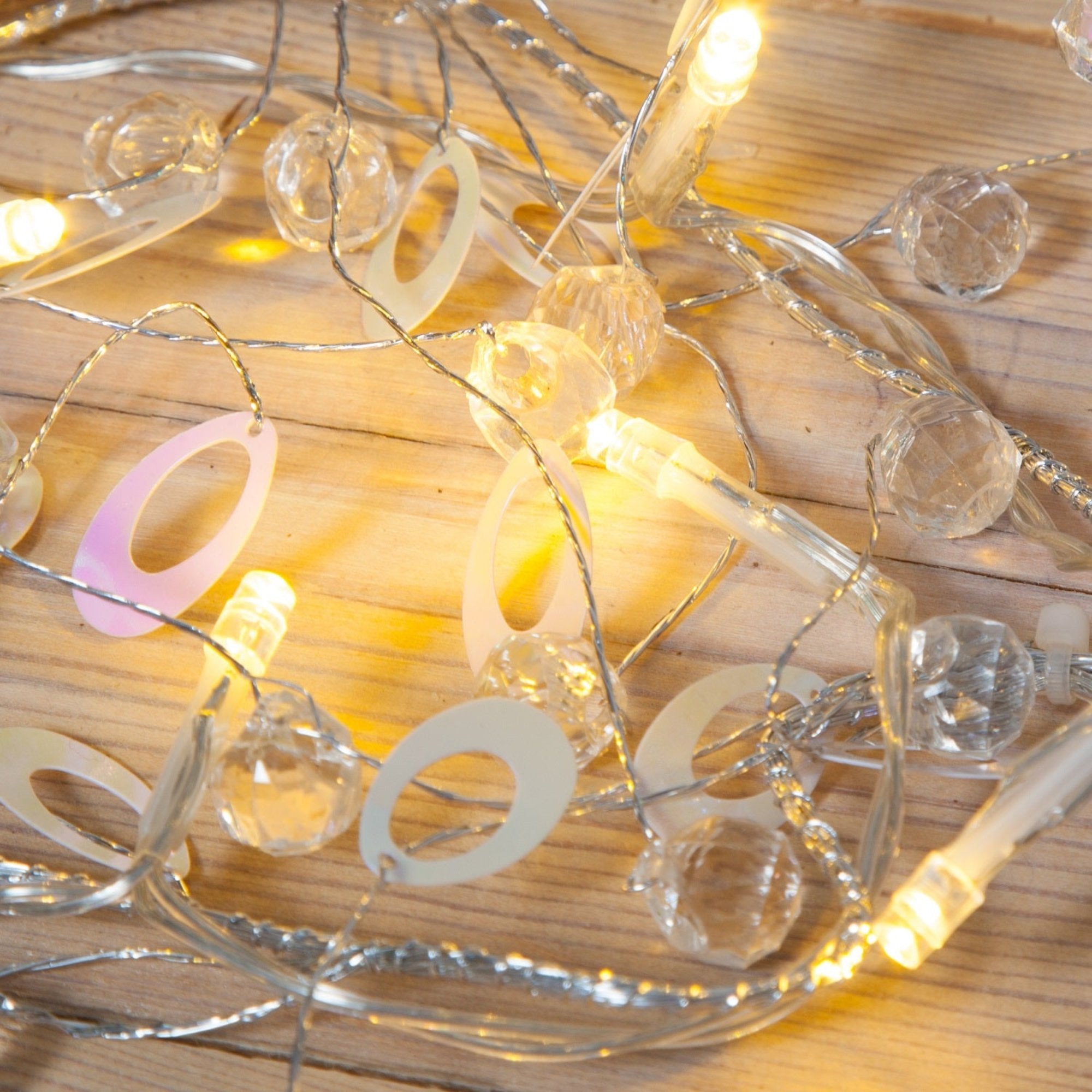 2m Warm White Iridescent Disc Garland - 20 LEDs - NOMA