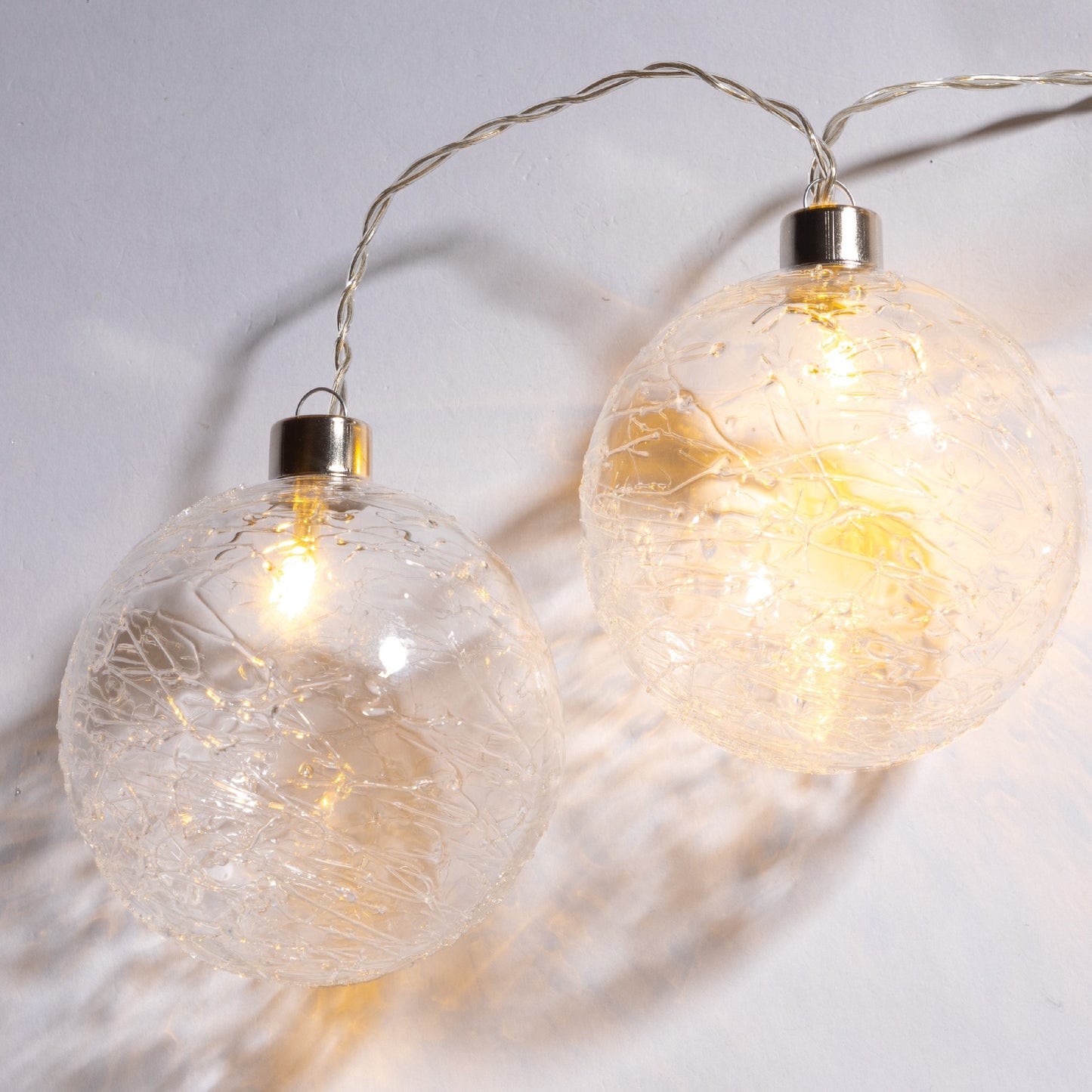 90cm Warm White Glass Ball Light Chain - 5 LEDs