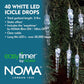 40 White Icicle Drop Lights with Clear Cable