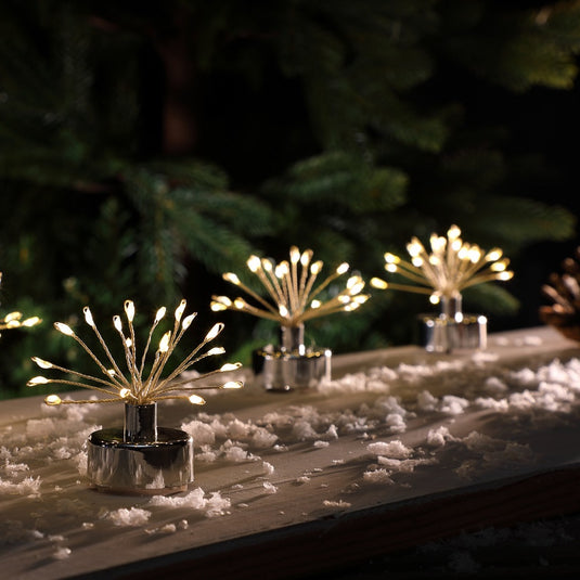 6 Warm White Firework Tealight with 20 Micro LEDs