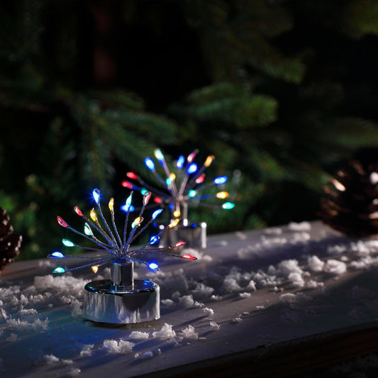 6 Multicolour Firework T-lights - 20 Micro LEDs