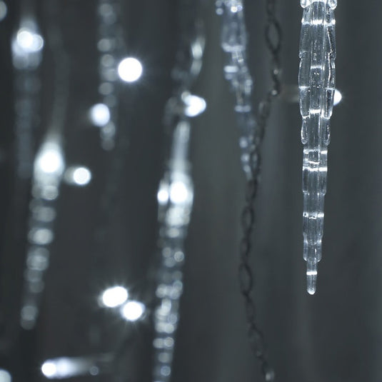 360 White Multifunction Jack Frost Icicles With Clear Cable