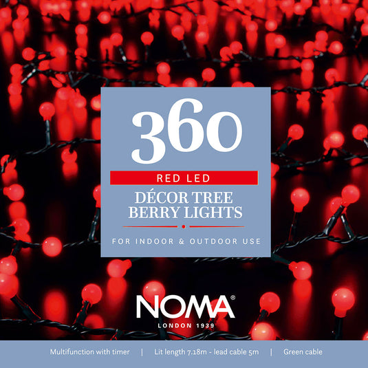 360 Red Décor Berry Lights