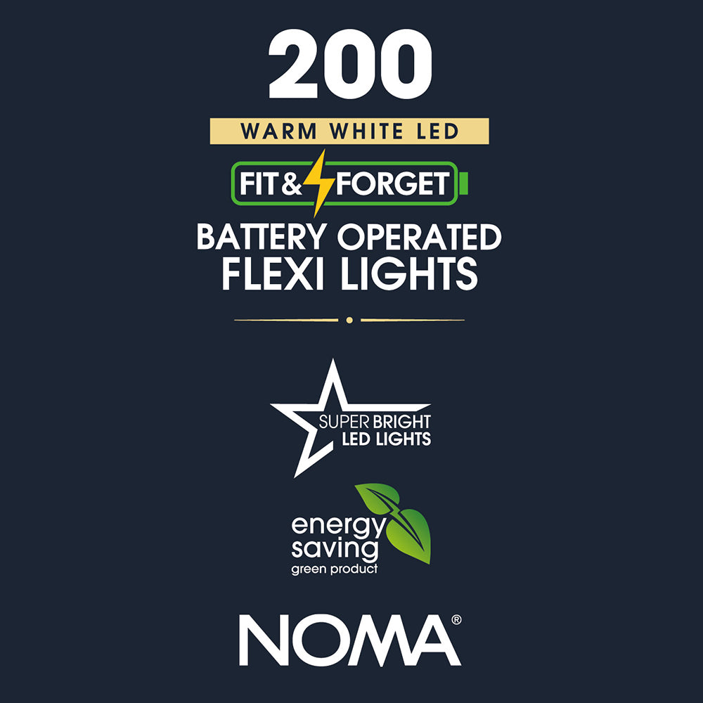 200 Fit & Forget Warm White Flexi Wire Lights