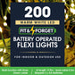 200 Fit & Forget Warm White Flexi Wire Lights