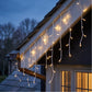 7.5M WARM WHITE SNOWING ICICLES WITH WHITE CABLE - 360 LEDS