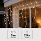 7.5M WARM WHITE SNOWING ICICLES WITH WHITE CABLE - 360 LEDS