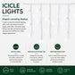 15M White Snowing Icicles With Whtie Cable - 720 LEDS