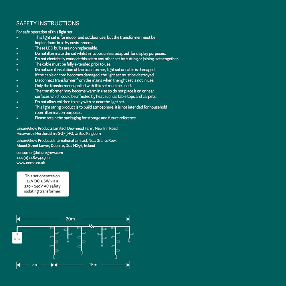 15M White Snowing Icicles With Whtie Cable - 720 LEDS