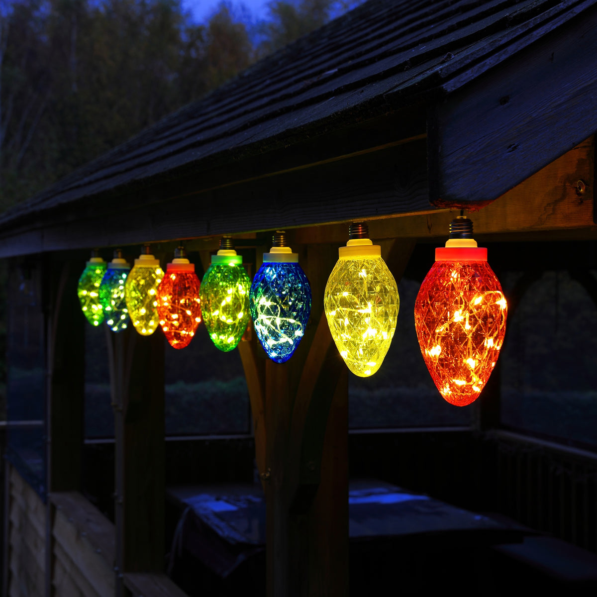 Set of 8 20cm Faceted Cone Lights