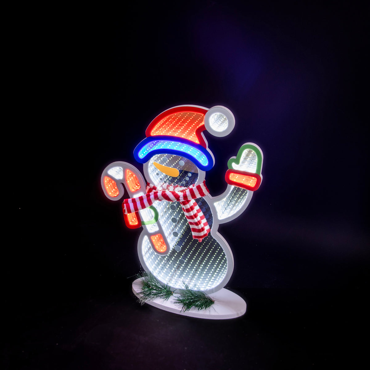 Snowman With Scarf Infinity Light