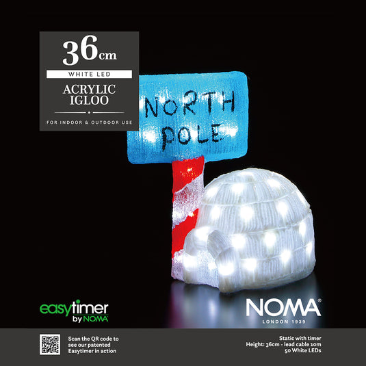 36cm Igloo with North Pole Sign