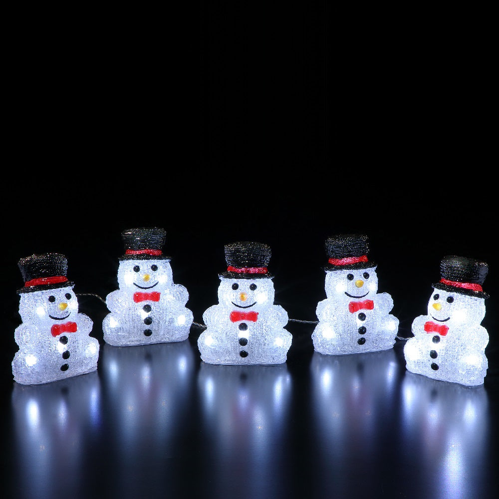 5 Acrylic Sitting Snowmen Chain