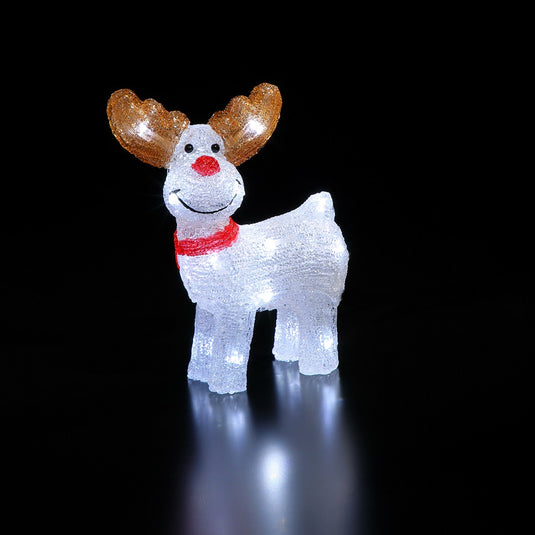 25CM Acrylic Reindeer With 18 White LEDS