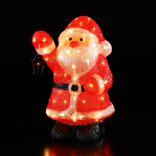 Acrylic Santa With Flickering Lantern