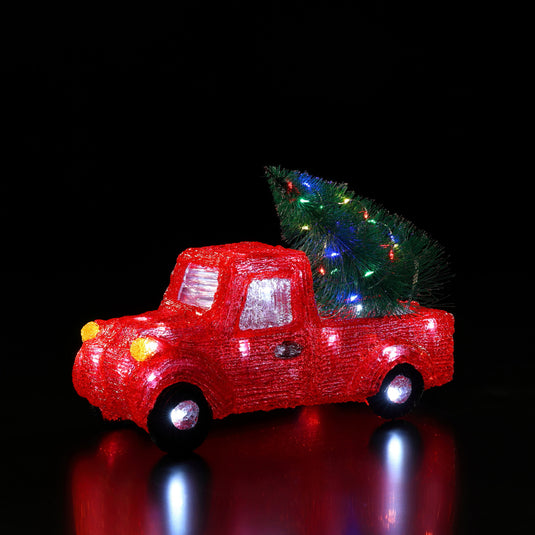 Acrylic Red Truck With Tree