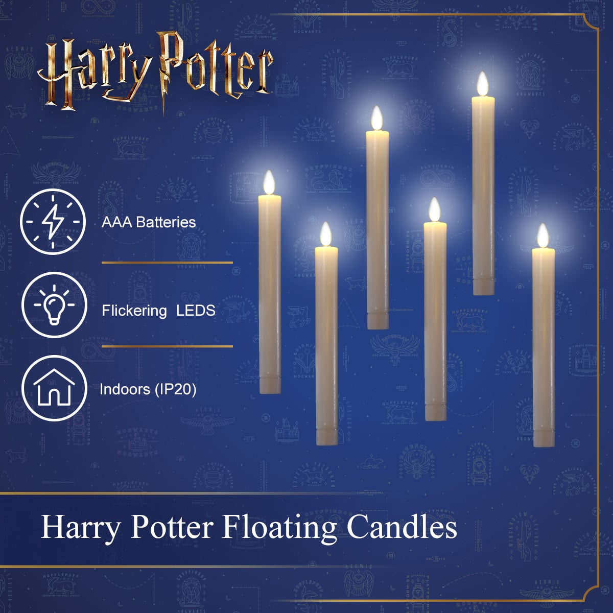 Harry Potter - Set of 6 Wand-Controlled Floating Candles