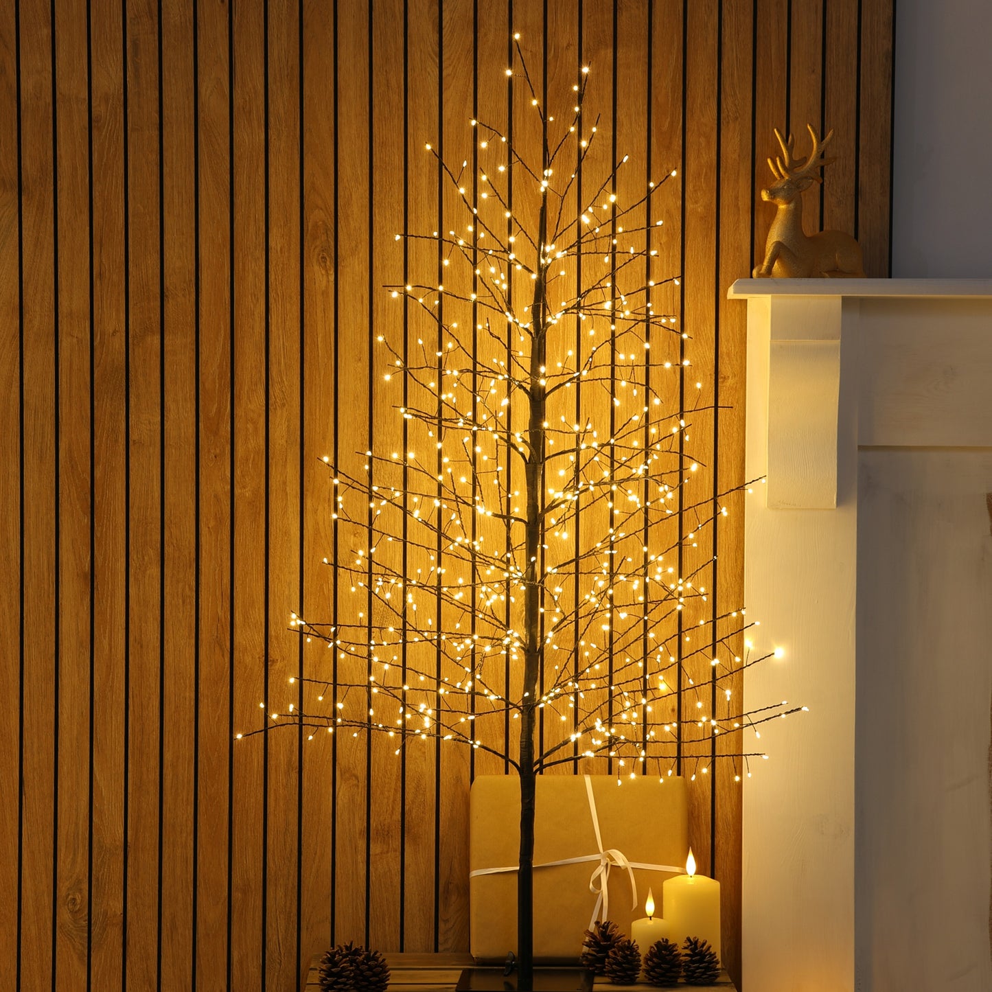 Black Micro LED Twig Trees