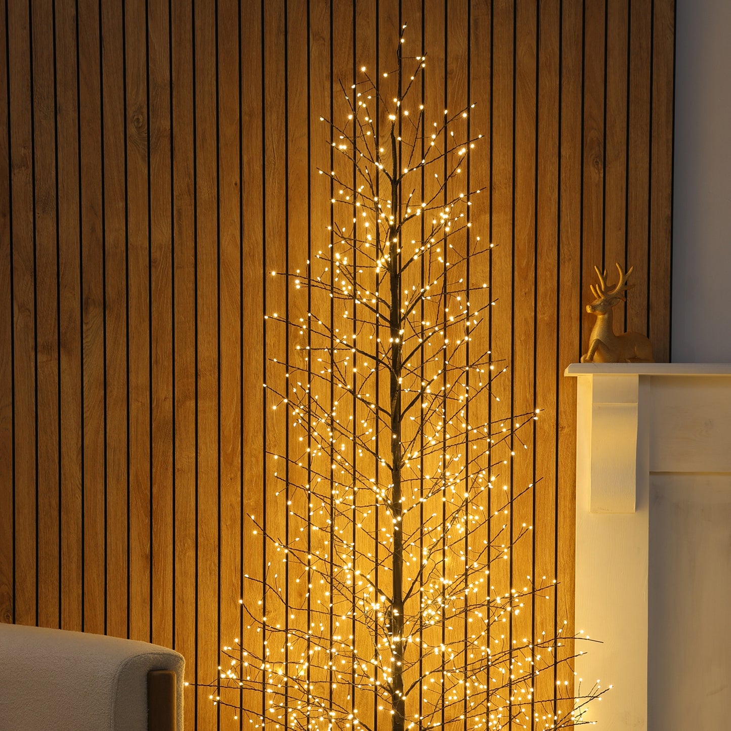 Black Micro LED Twig Trees