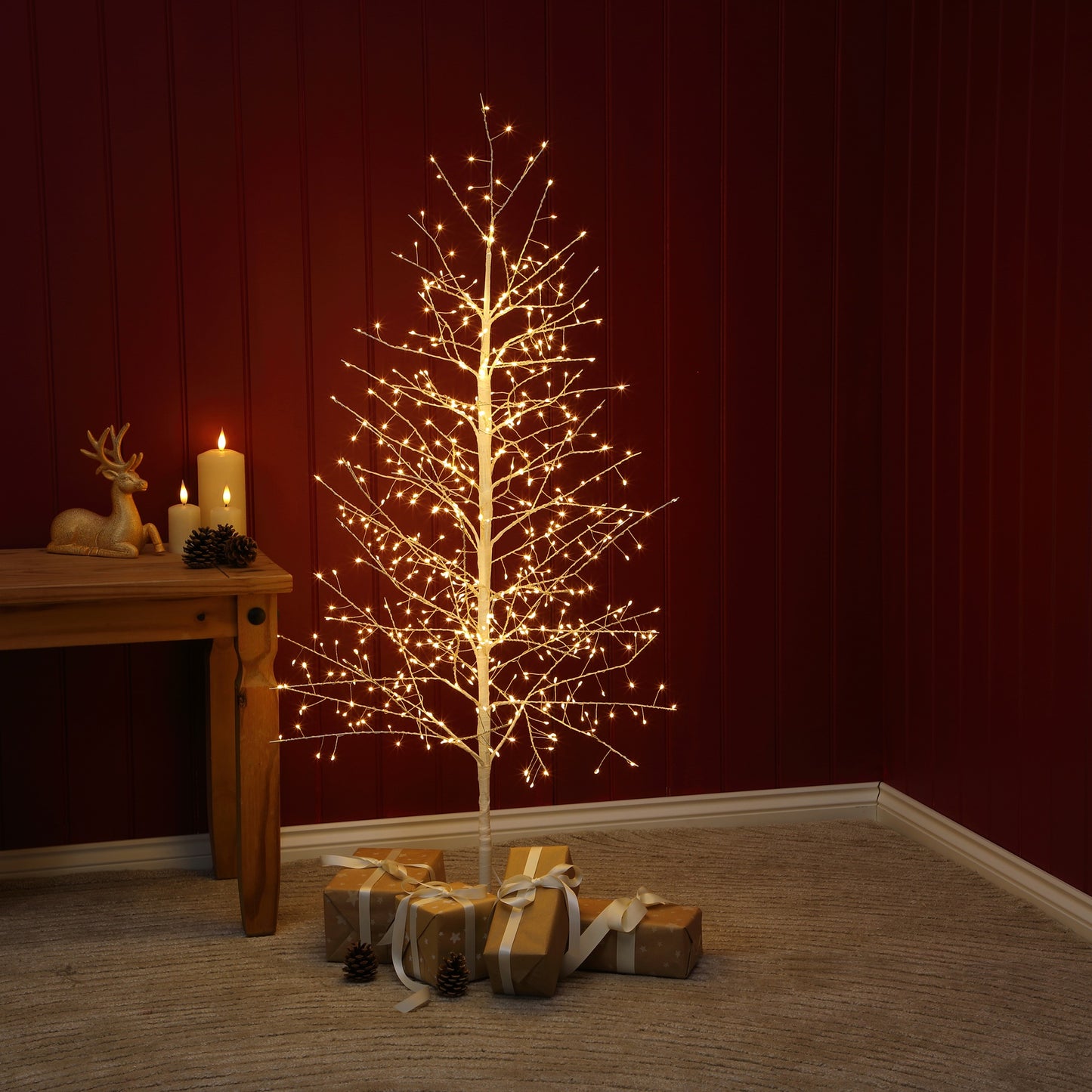 White Micro LED Twig Trees