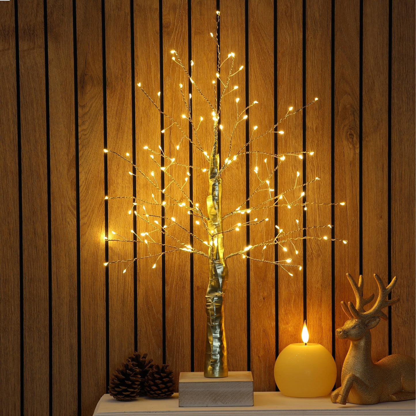 Champagne Micro LED Twig Trees
