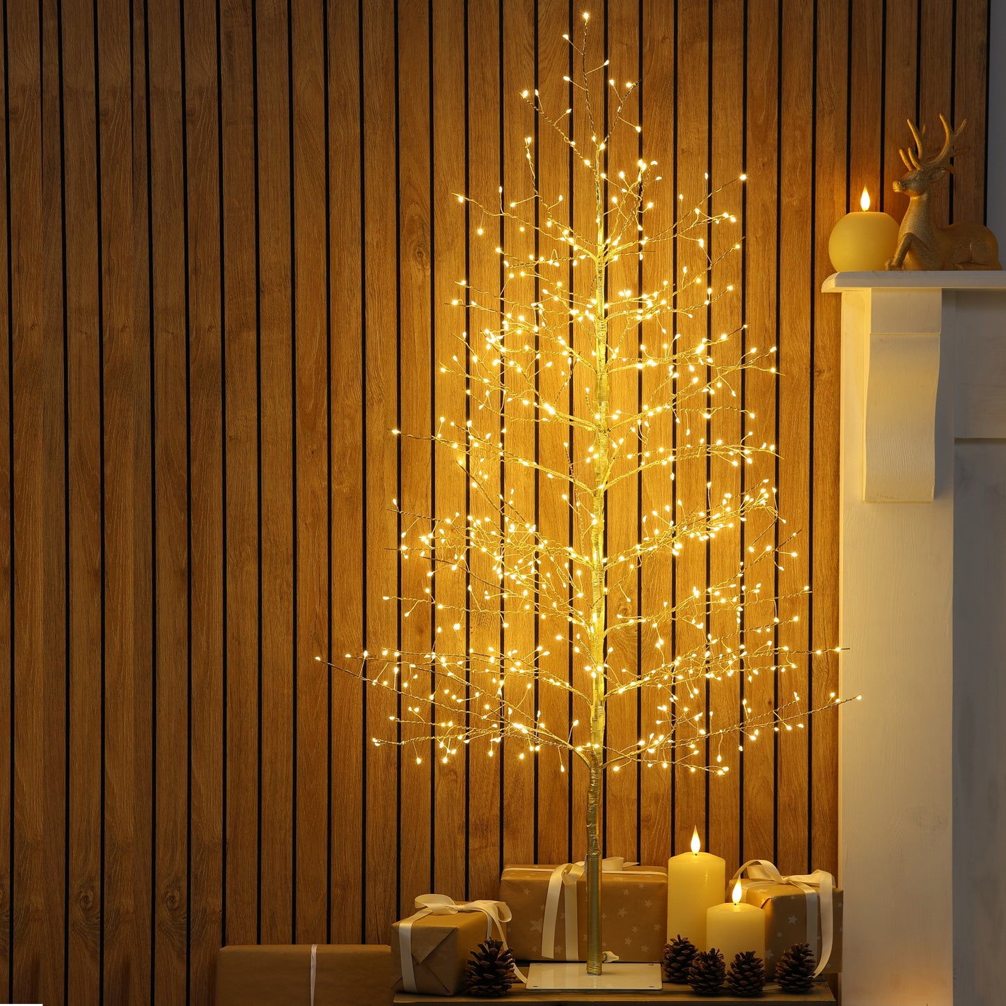 Champagne Micro LED Twig Trees