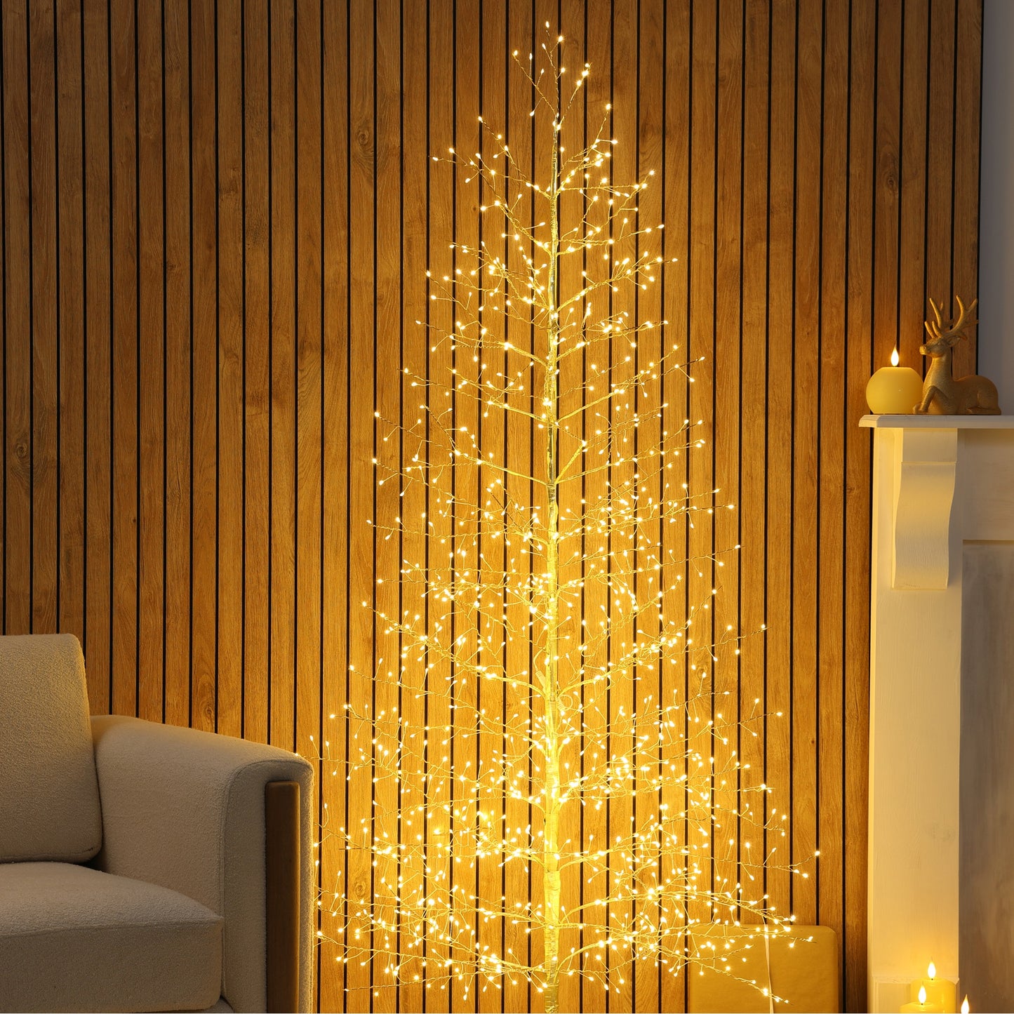 Champagne Micro LED Twig Trees