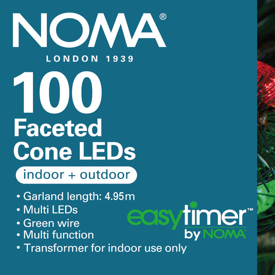 100 Multicolour Faceted Cone Lights