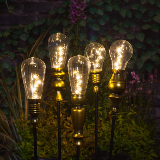 Assorted Metallic Lightbulb Stake Light