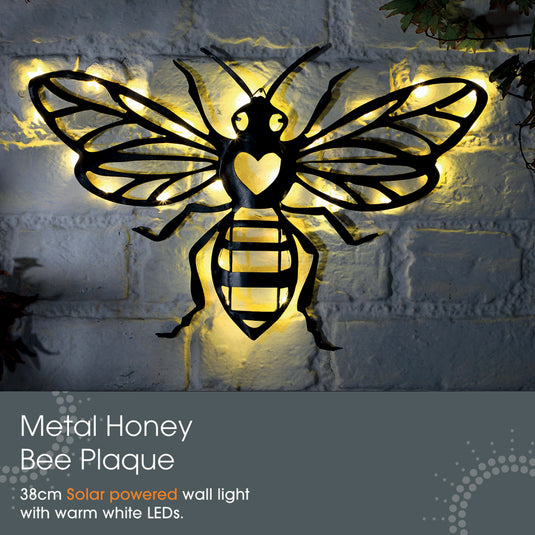 Honey Bee LED Metal Plaque