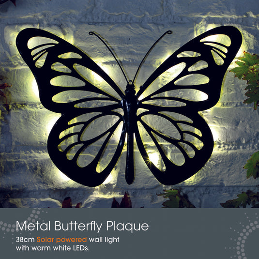 Butterfly LED Metal Plaque