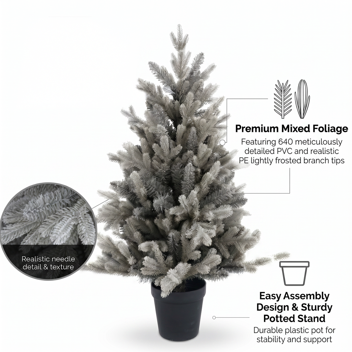 3' Silverdale Potted Tree