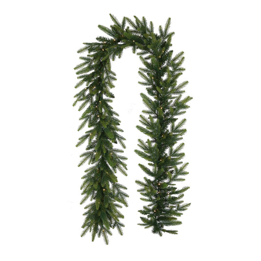 9' Warm White Pre Lit Nordman Fir Garland