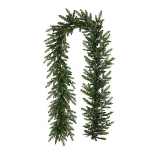 9' Warm White Pre Lit Nordman Fir Garland