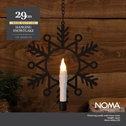 29cm Black Hanging Snowflake