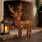 38cm Brown Wicker Rudolph With 40 LED's
