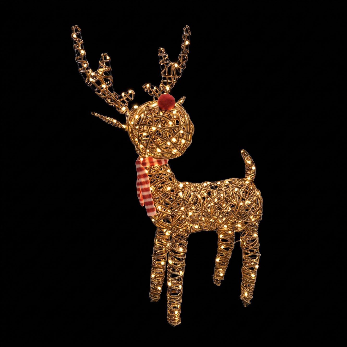 97cm Brown Wicker Rudolph With 120 LED's