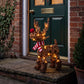 38cm Brown Wicker Rudolph In Boots With 40 LED's