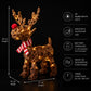38cm Brown Wicker Rudolph In Boots With 40 LED's