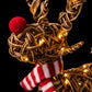 38cm Brown Wicker Rudolph In Boots With 40 LED's