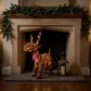 52cm Brown Wicker Rudolph In Boots With 60 LED's