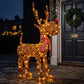 97cm Brown Wicker Rudolph In Boots With 120 LED's