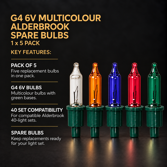 1 x 5 G4 6V Multicolour Alderbrook Spare Bulbs - Compatible with 40 Set