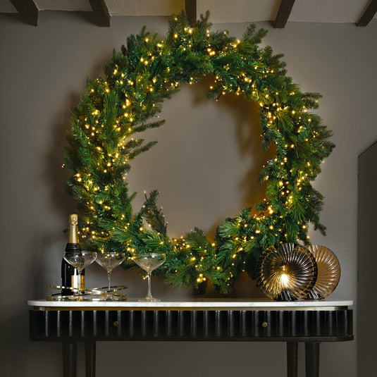 42" Warm White Pre-Lit Highgrove Wreath - 960 LEDs