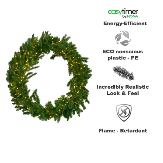 42" Warm White Pre-Lit Highgrove Wreath - 960 LEDs