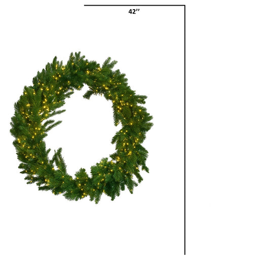 42" Warm White Pre-Lit Highgrove Wreath - 960 LEDs