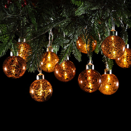 10 Copper Bauble Garland