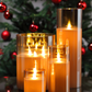 17.5cm Glass Flickering Candle