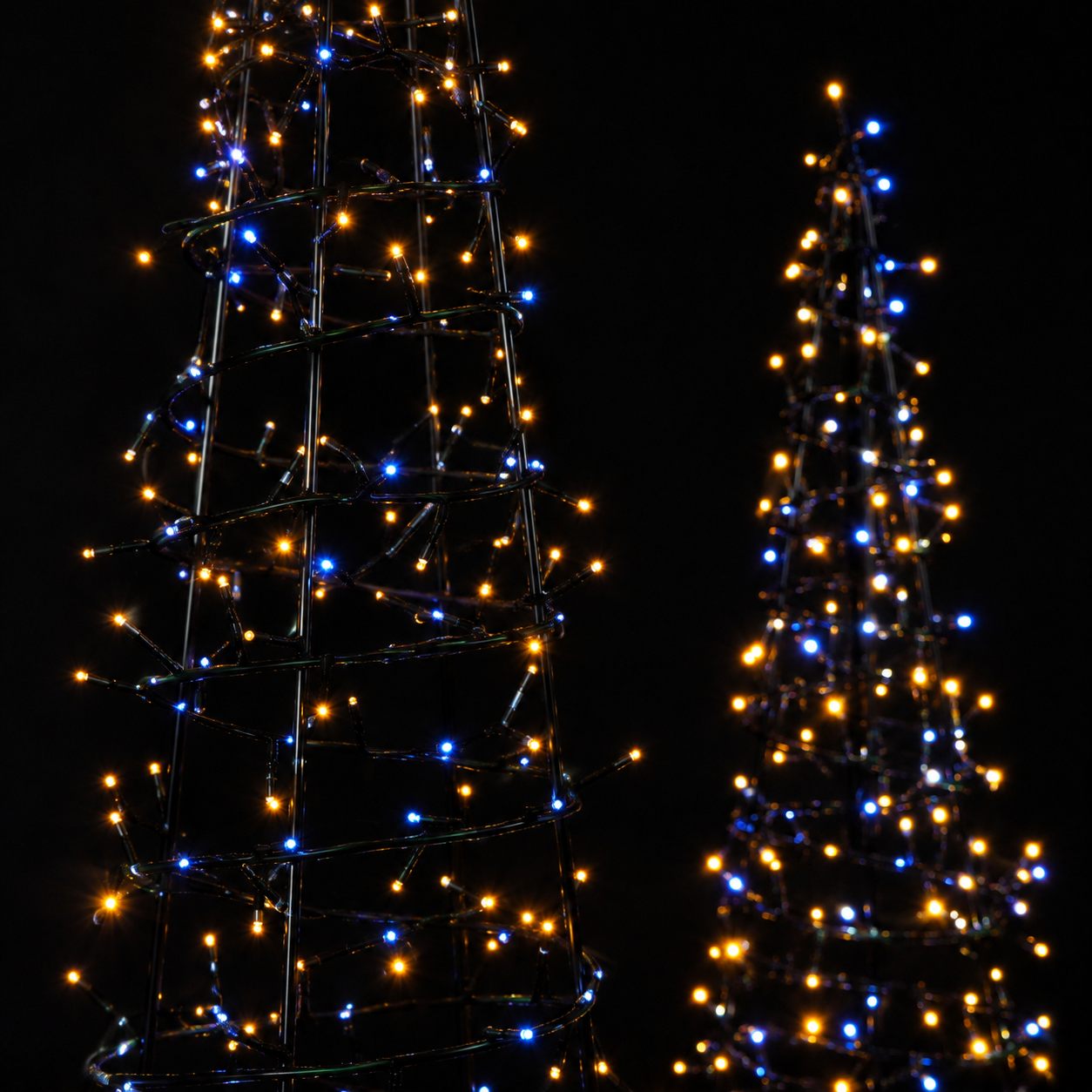 Paris By Night - Set of 2 Spiral Trees (120cm and 90cm)